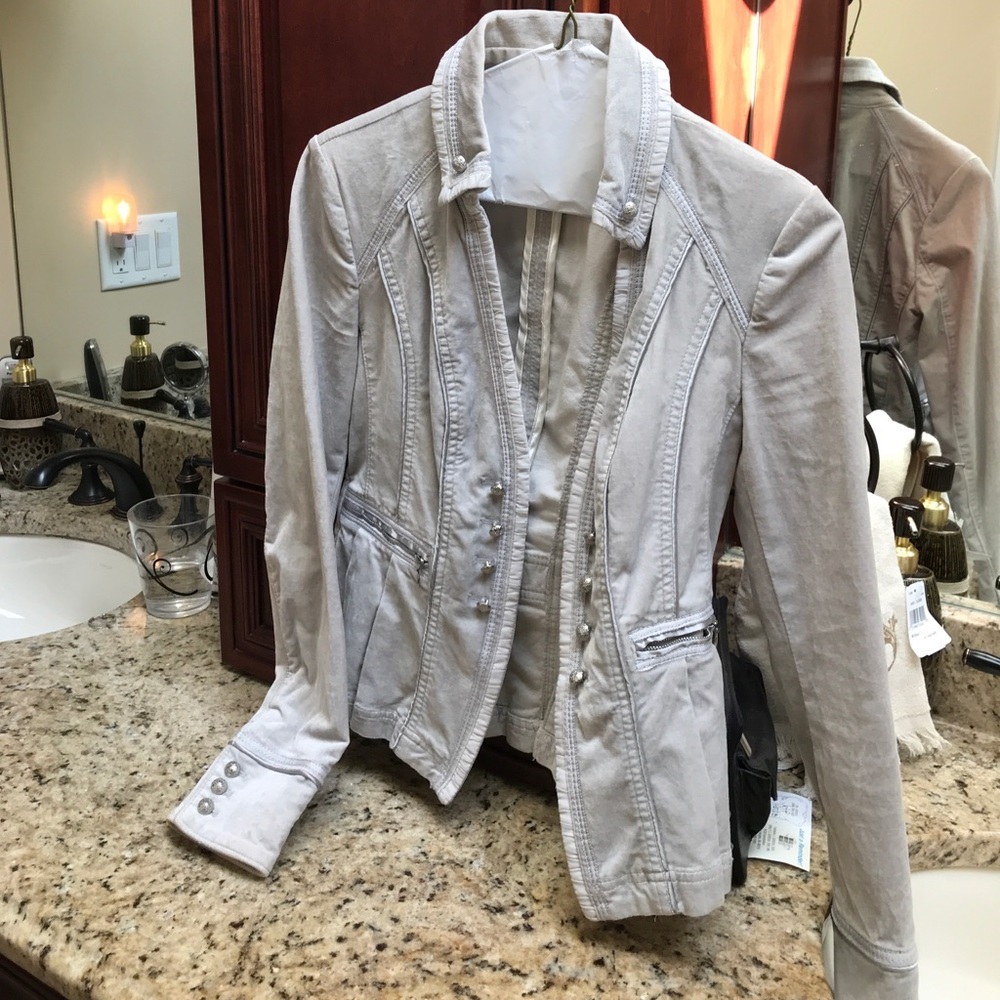 Grey velvet blazer